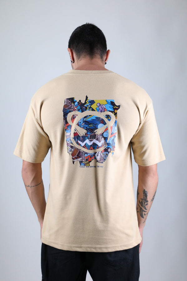 Camiseta Oversized Masculina Com Estampado Malha Americano 3A #001
