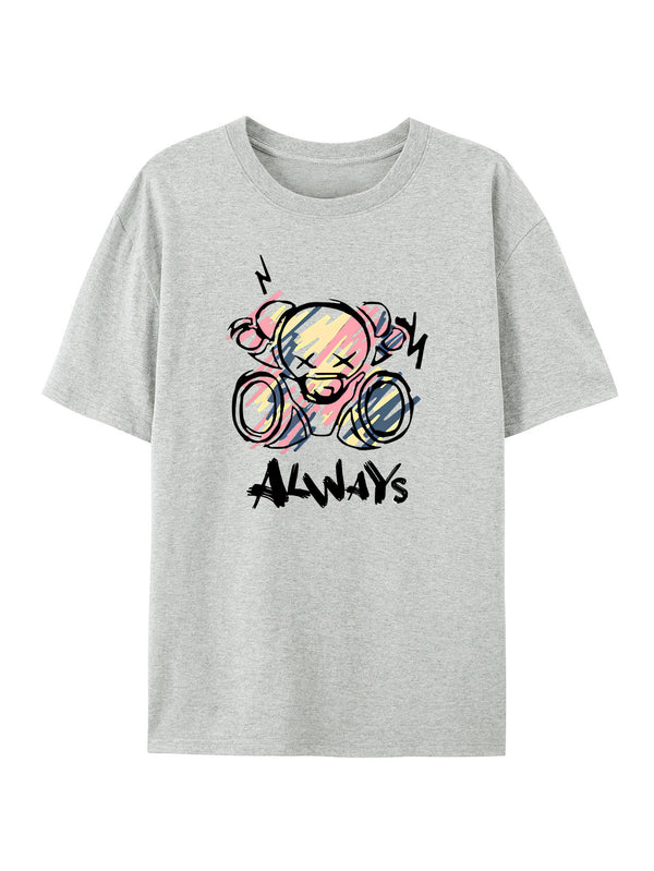 Camiseta masculina camisa estampada casual manga curta gola redonda verão moda 025